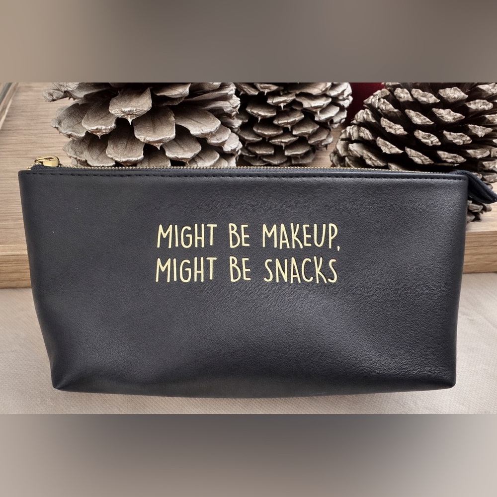 “Might Be Makeup, Might Be Snacks” Zip Makeup Bag